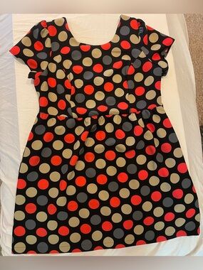 Polka Dot Babydoll 4Ever 21 Dress Plus size 1X-2X Red Tan Brown Knee length